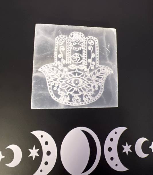 Selenite Hamsa Small
