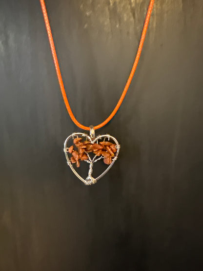 Small Tree of Life Heart Necklace