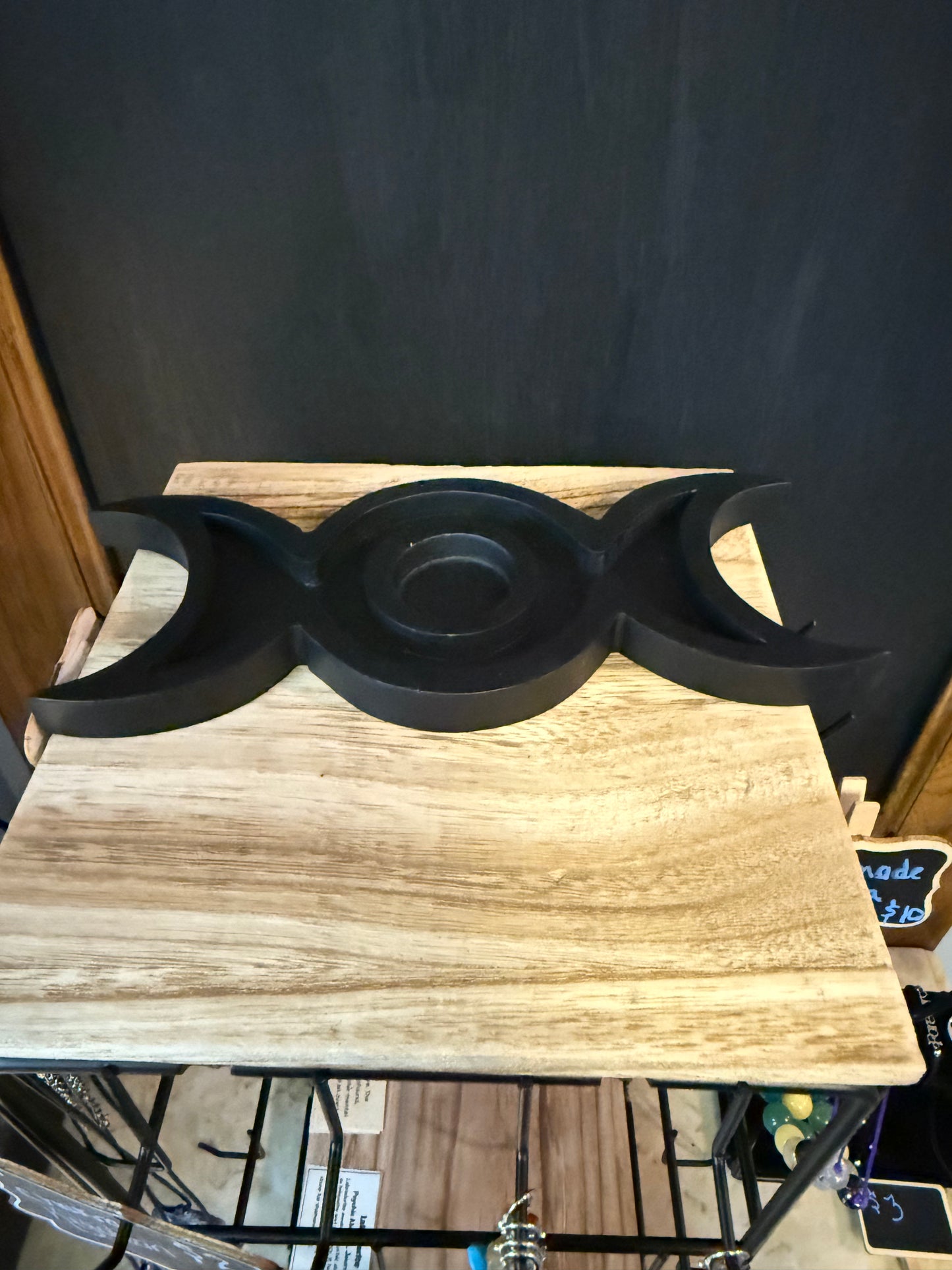 Sphere Holder Black Wood