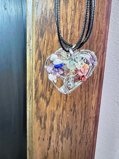 Small Tree of Life Heart Necklace